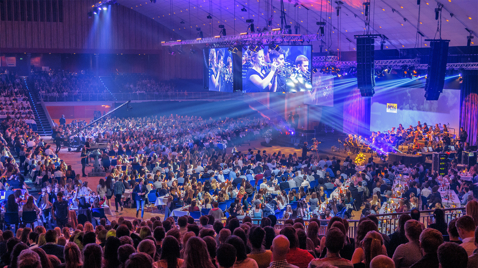Wide interior view of the Oslofjord Convention Center