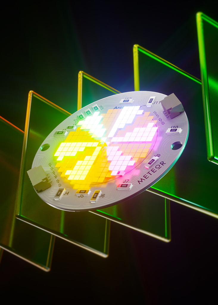 Archi-Color LED module detail with illuminated color channels