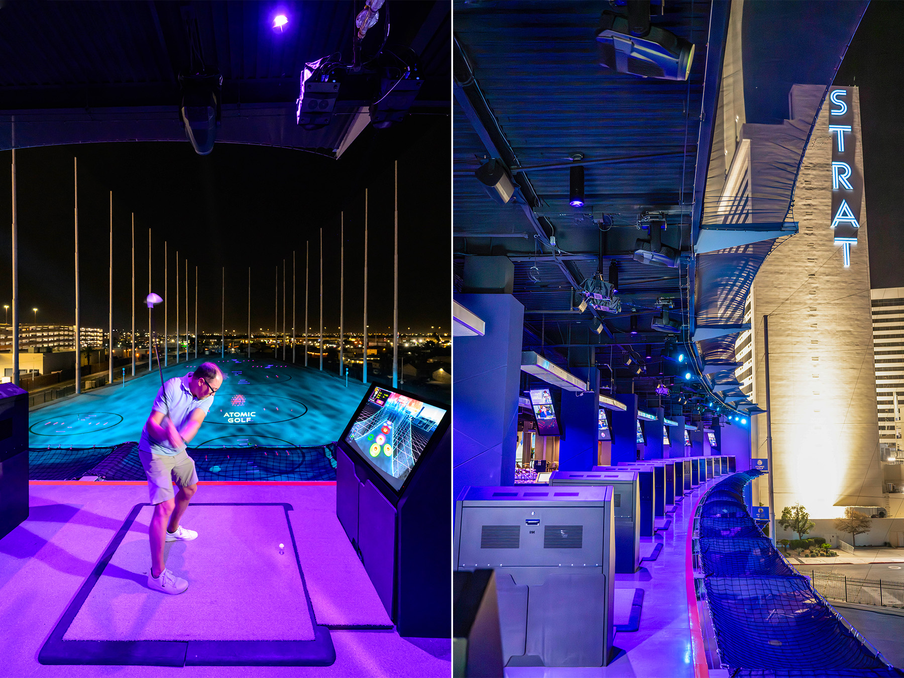 Hitting bays night view