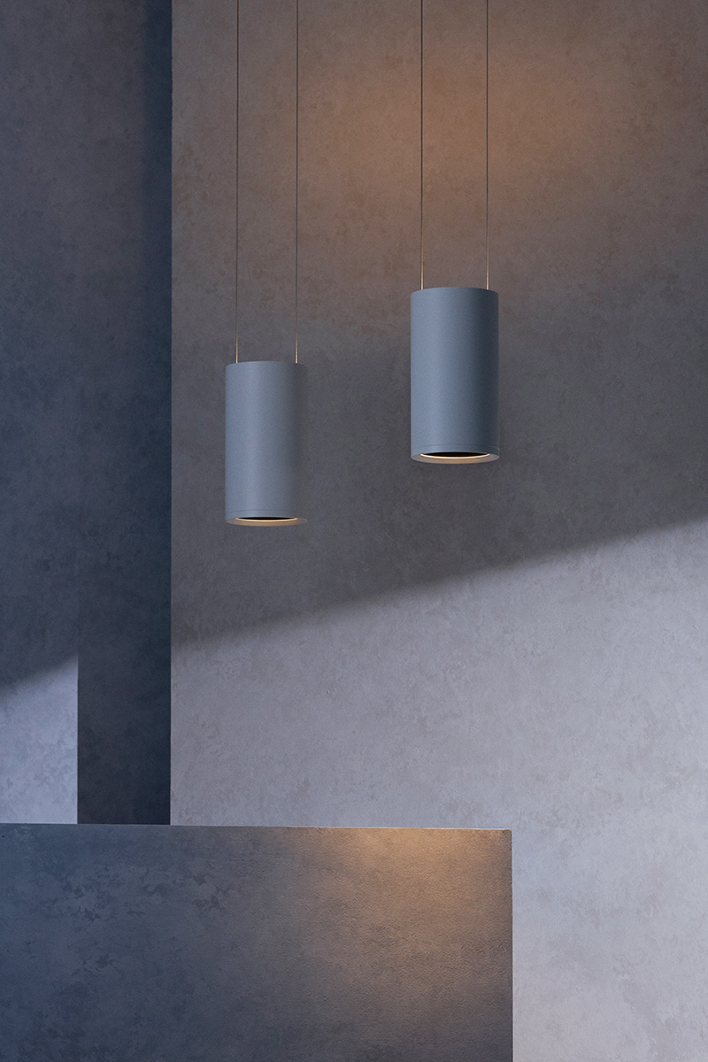 Detail view of Duo series lighting fixture at BC Clark Jewelers